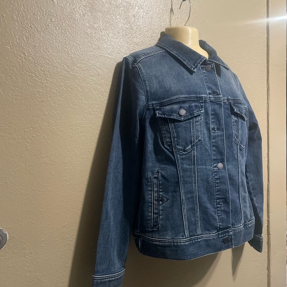 Liverpool Blue Denim Jacket with Contrast Stitching and Adjustable Waist